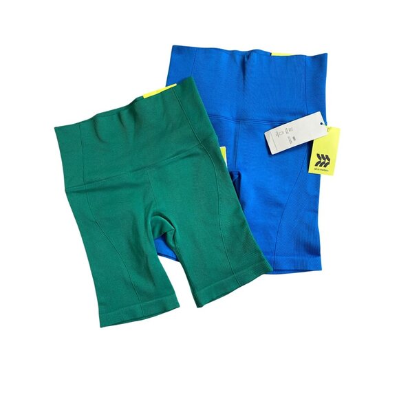 all in motion Pants - Bundle NEW All In Motion High Rise 6"‎ Bike Shorts Green Blue size XS Pickleball